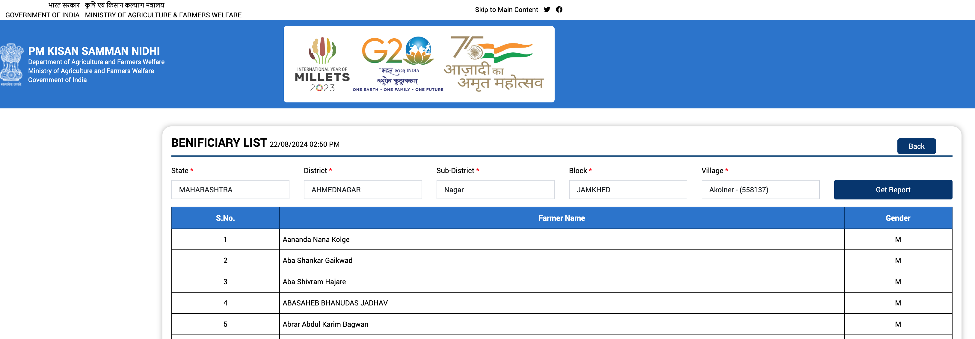 Namo Shetkari Mahasanman Payment List