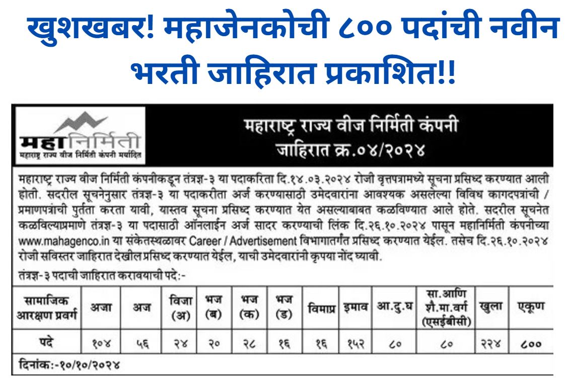 MahGenco Bharti New PDF