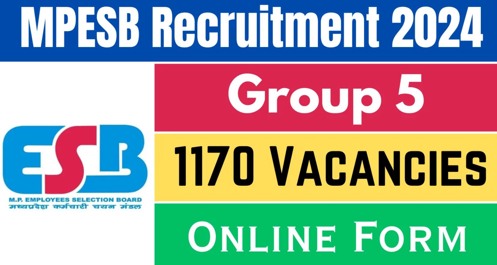 MPESB recruitment 1170 Jobs