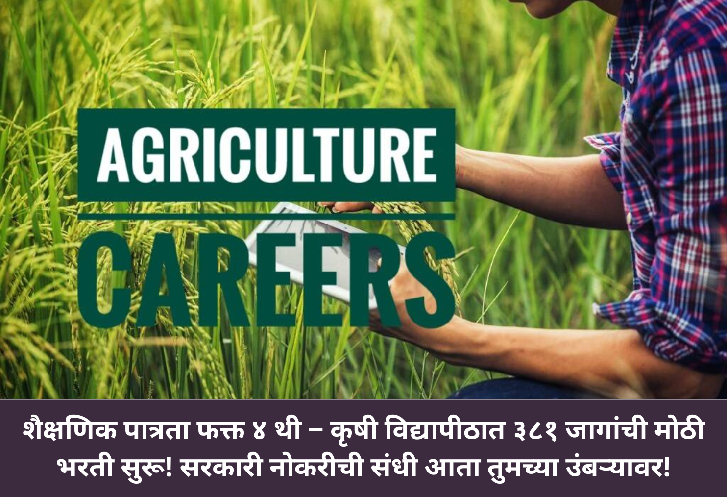 Agri University Jobs for 4th Pass!